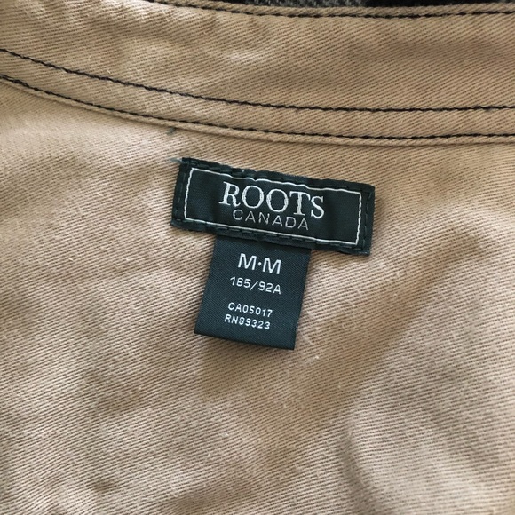 ROOTS CANADA ATHLETICA size M plaid flannel shirt shacket with elbow patches - Picture 6 of 8